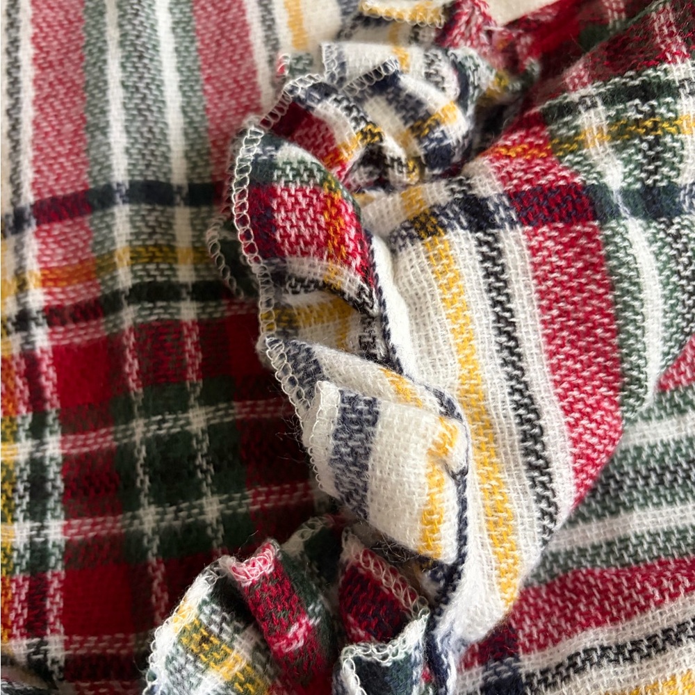 Plaid Ruffled Blanket Scarf - Picture 2 of 4